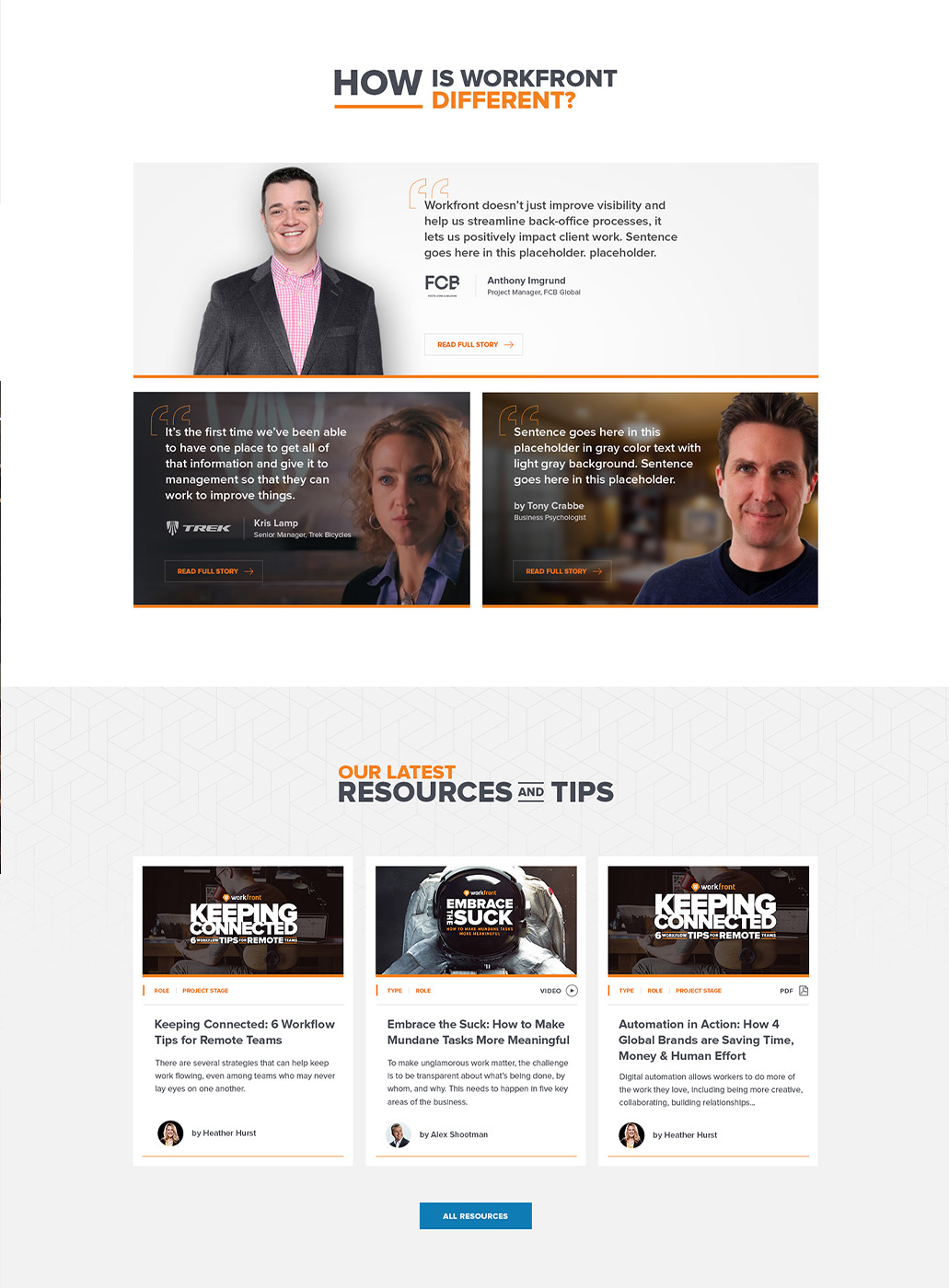 Workfront interior page